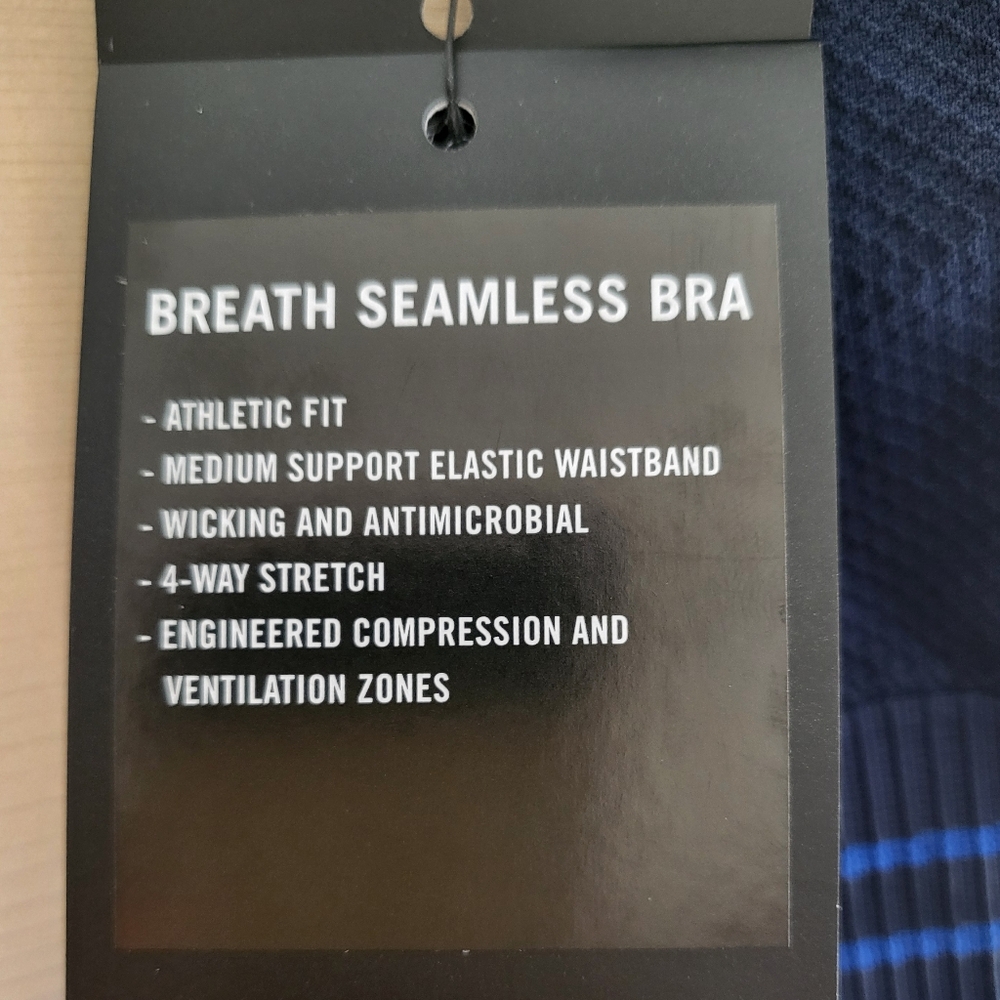 NWT FourLaps Breathe Seamless Sports Bra Midnight/Azure Blue size M/L - Picture 4 of 4
